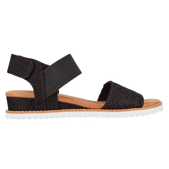 Skechers Shoes - Cali from Skechers Desert Kiss Low Wedge Heel Sandal Black Women's Size 10